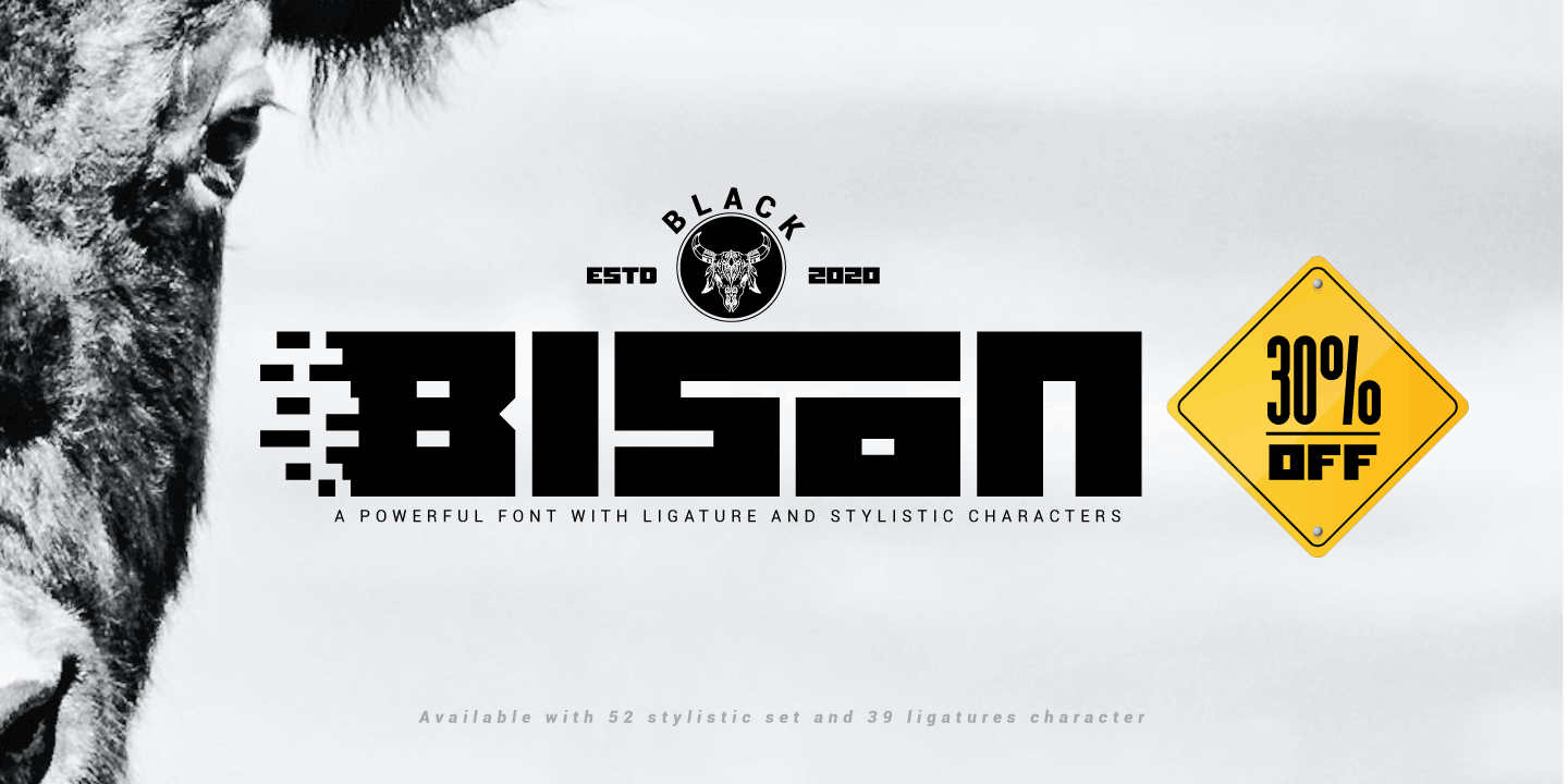 Beispiel einer Black Bison Regular-Schriftart